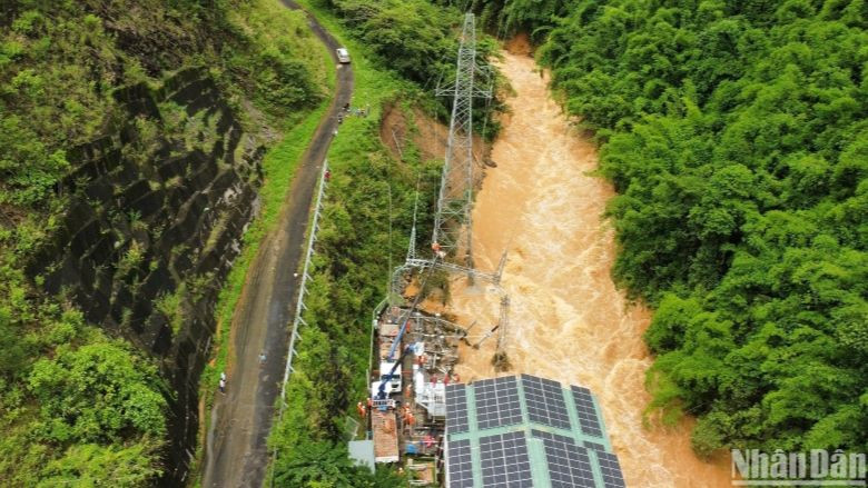 Sạt lở Trạm biến áp 110KV Nhà máy thủy điện Đắk Nông 2 trên suối Đắk Nông do bị xói lỡ 