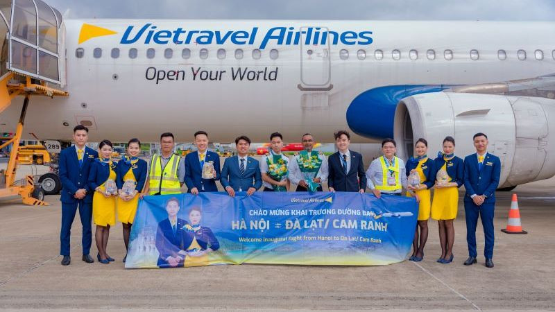Vietravel Airlines chính thức mở rộng mạng đường nội địa, kết nối từ Thủ đô Hà Nội đến Đà Lạt và Cam Ranh.