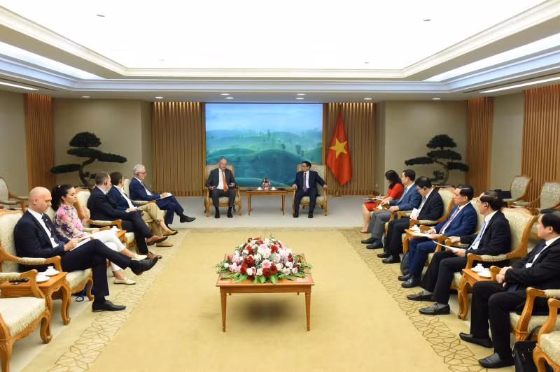 Quang cảnh buổi tiếp. (Ảnh: TRẦN HẢI)