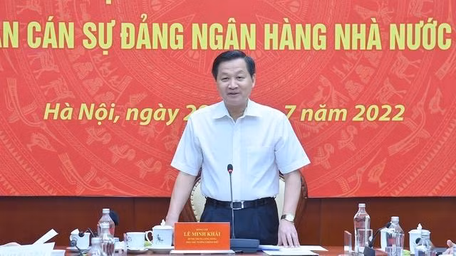 Phó Thủ tướng Chính phủ Lê Minh Khái phát biểu tại Hội nghị. (Ảnh: baochinhphu.vn)