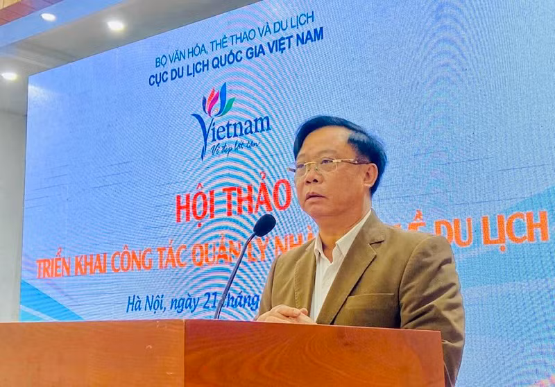 Phó Cục trưởng Cục Du lịch Quốc gia Việt Nam Phạm Văn Thủy phát biểu.