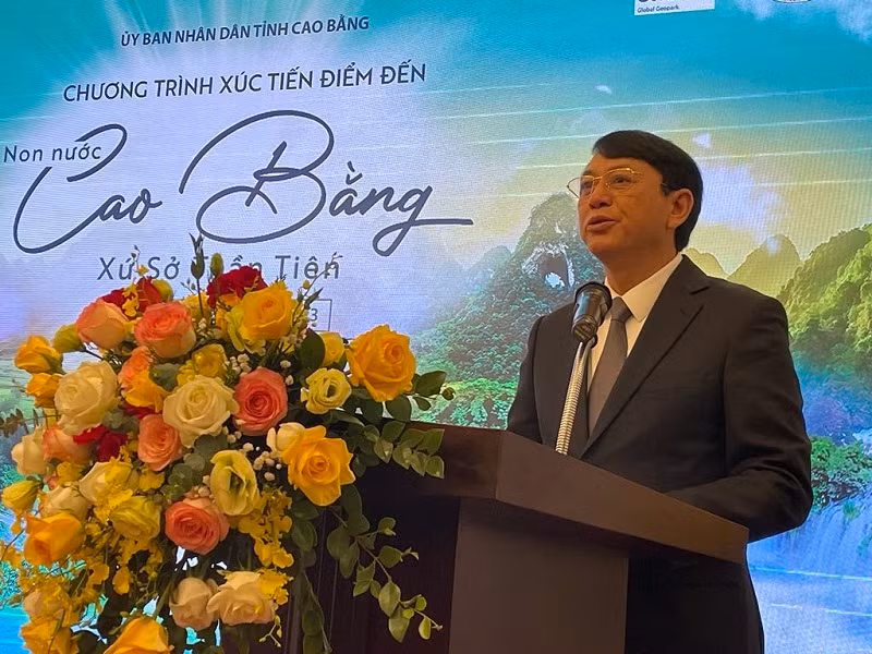 Chủ tịch UBND tỉnh Cao Bằng Hoàng Xuân Ánh phát biểu khai mạc.