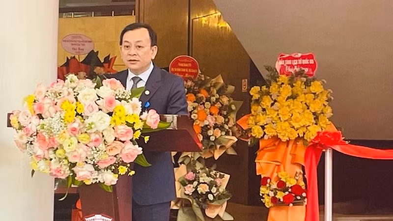 Tiến sĩ Vũ Mạnh Hà, Giám đốc Bảo tàng Hồ Chí Minh phát biểu.