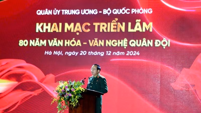 Thượng tướng Trịnh Văn Quyết phát biểu khai mạc. (Ảnh: Văn Dũng)