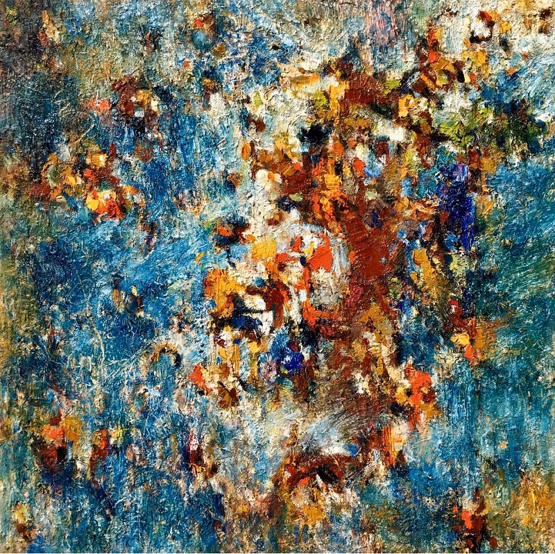 Tác phẩm "Xuân hoài niệm" của tác giả Phùng Văn Tuệ. (Ảnh: Ban tổ chức)