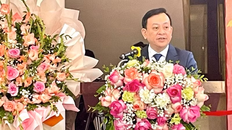 Tiến sĩ Vũ Mạnh Hà, Giám đốc Bảo tàng Hồ Chí Minh phát biểu.