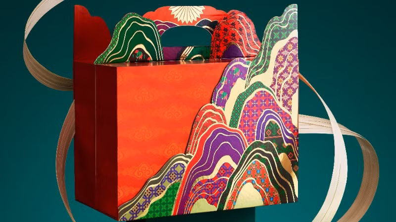 Hình ảnh Hộp quốc thực-bánh chưng ba miền. (Ảnh: NB)