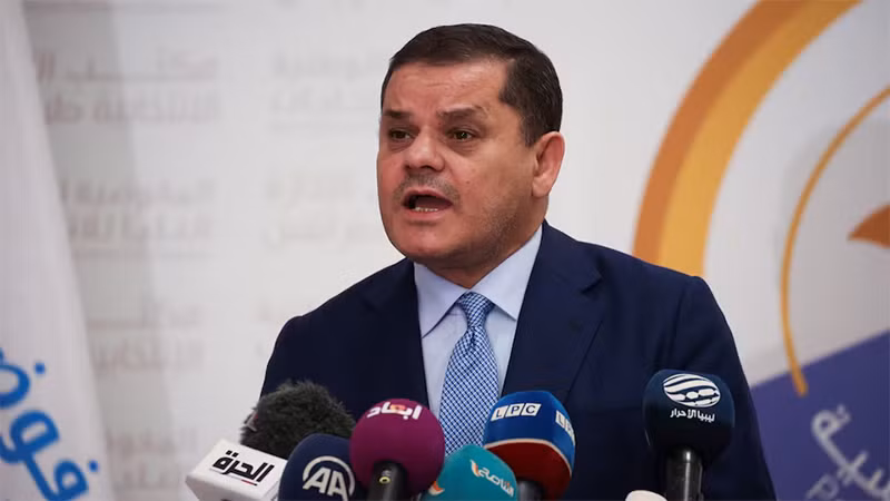 Thủ tướng Abdulhamid al-Dbeibah phát biểu tại Tripoli, Libya, ngày 21/11/2021. (Ảnh: Reuters)