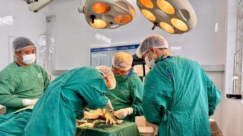 Ca phẫu thuật diễn ra trong 10 giờ, bàn tay trái bị đứt rời của bệnh nhân đã được nối lại thành công.