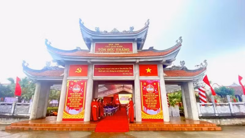 Nhà lưu niệm Chủ tịch Tôn Đức Thắng tại thôn Đại Độ, xã Tiên Cường, huyện Tiên Lãng.