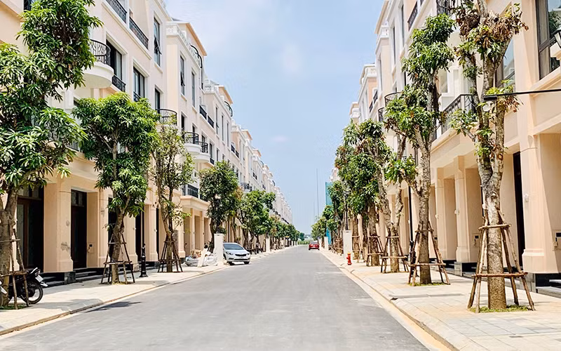 Dãy phố ở khu đô thị Dream City trên địa bàn huyện Văn Giang, tỉnh Hưng Yên.