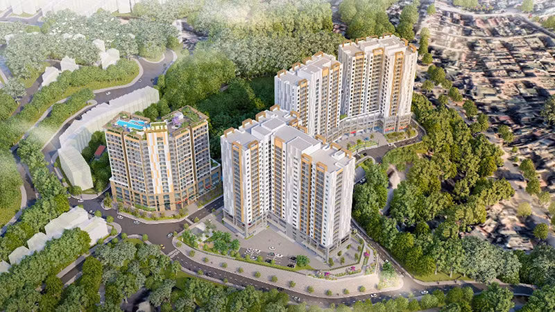 Phối cảnh dự án khu nhà ở xã hội thuộc khu dân cư đồi Ngân hàng, phường Hồng Hải và phường Cao Thắng, thành phố Hạ Long, Quảng Ninh. (Ảnh: Quang Thọ)