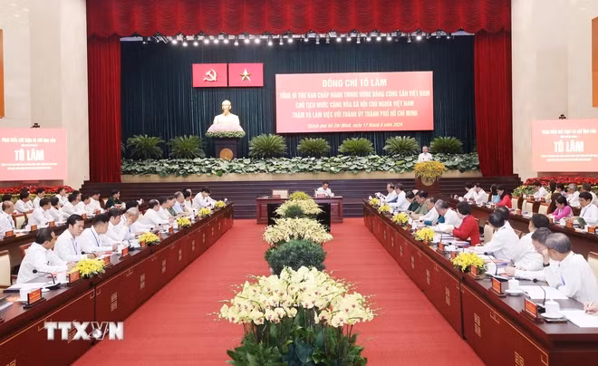 Tổng Bí thư, Chủ tịch nước Tô Lâm làm việc với Thành ủy TP Hồ Chí Minh.