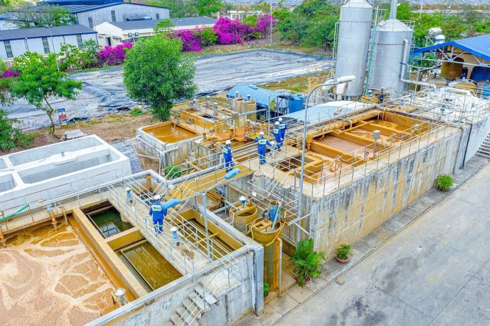 Trạm xử lý nước thải trong khu xử lý Quang Trung.