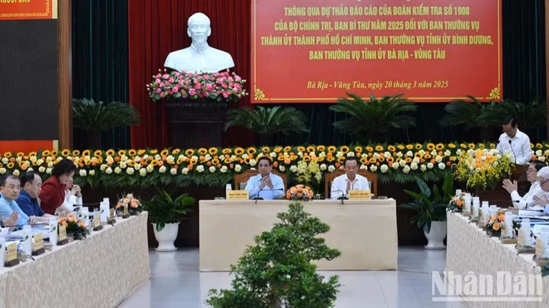 Thông qua dự thảo Báo cáo kiểm tra đối với 3 Ban Thường vụ Tỉnh ủy, Thành ủy vùng Đông Nam Bộ ảnh 1