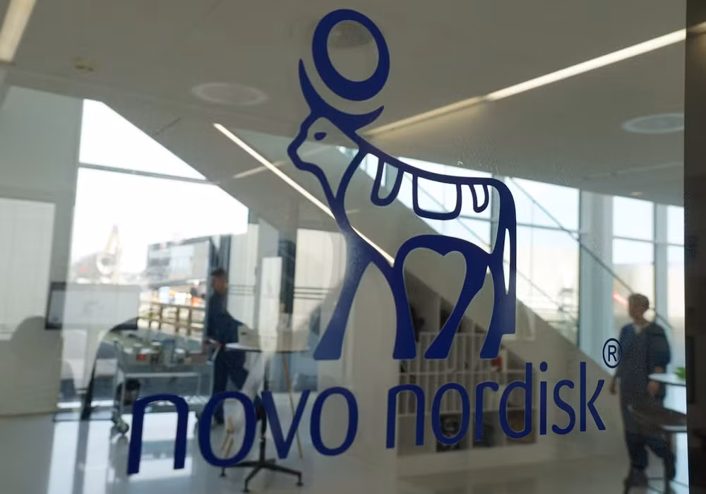 Logo của hãng dược phẩm Novo Nordisk ở Hillerod, Đan Mạch.