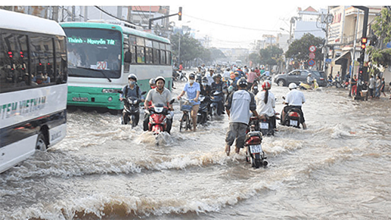 Cảnh báo triều cường ven biển phía đông Nam Bộ. (Ảnh: TT Dự báo khí tượng thuỷ văn quốc gia)
