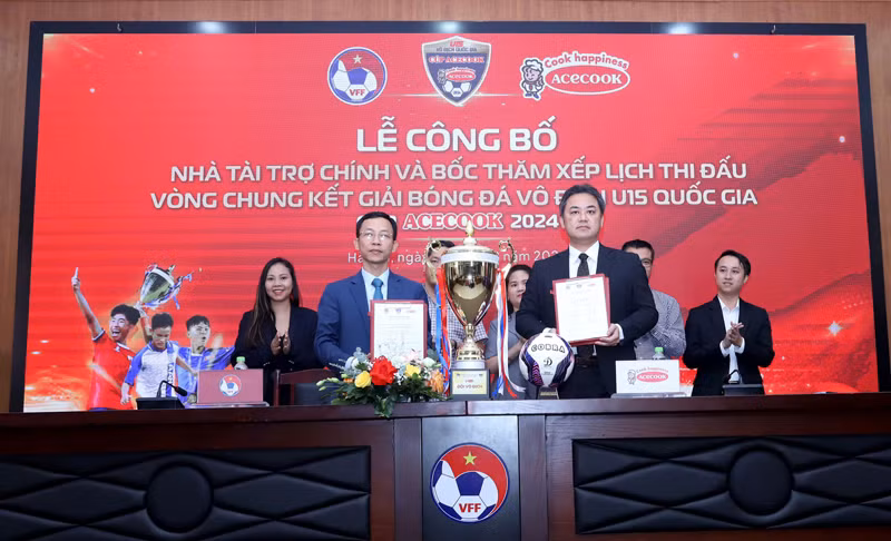 Lễ ký kết là Nhà Tài Trợ chính của Vòng Chung Kết Giải Bóng đá Vô địch U15 Quốc gia – Cúp Acecook 2024.