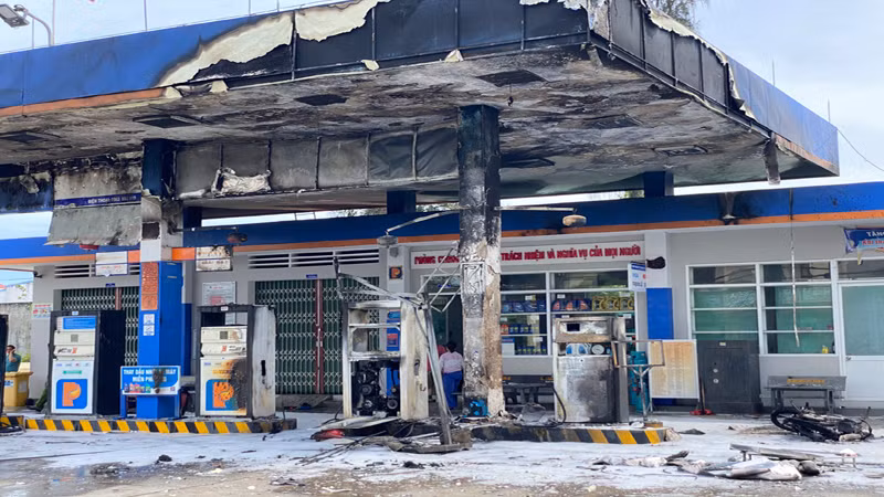 Hiện trường sau vụ cháy. 