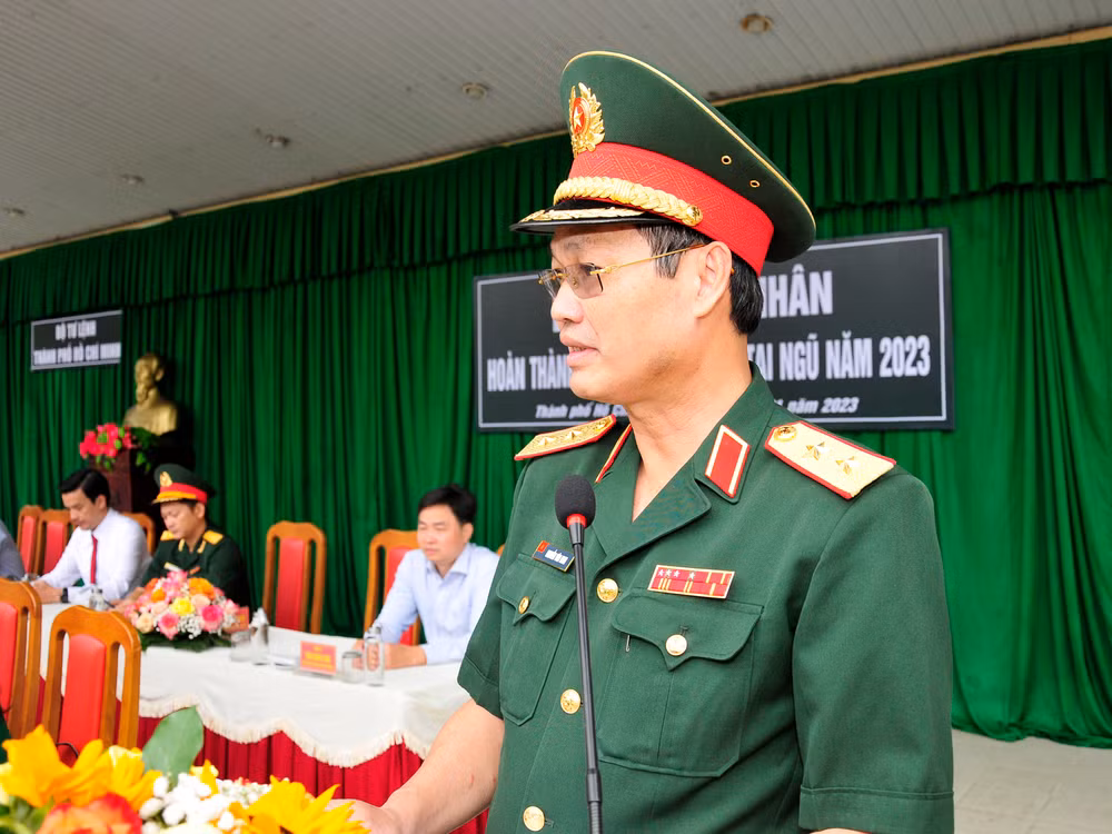 Trung tướng Nguyễn Văn Nam phát biểu tại buổi lễ.