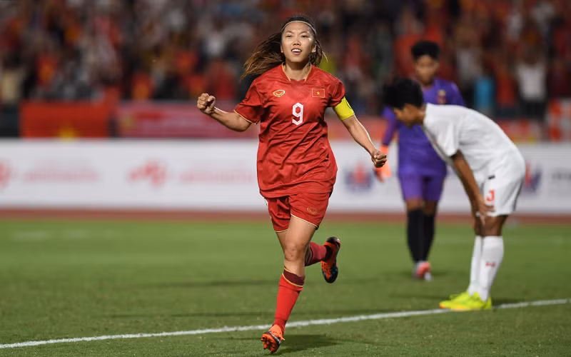 Huỳnh Như mở tỷ số cho đội tuyển nữ Việt Nam. (Ảnh: VOV)
