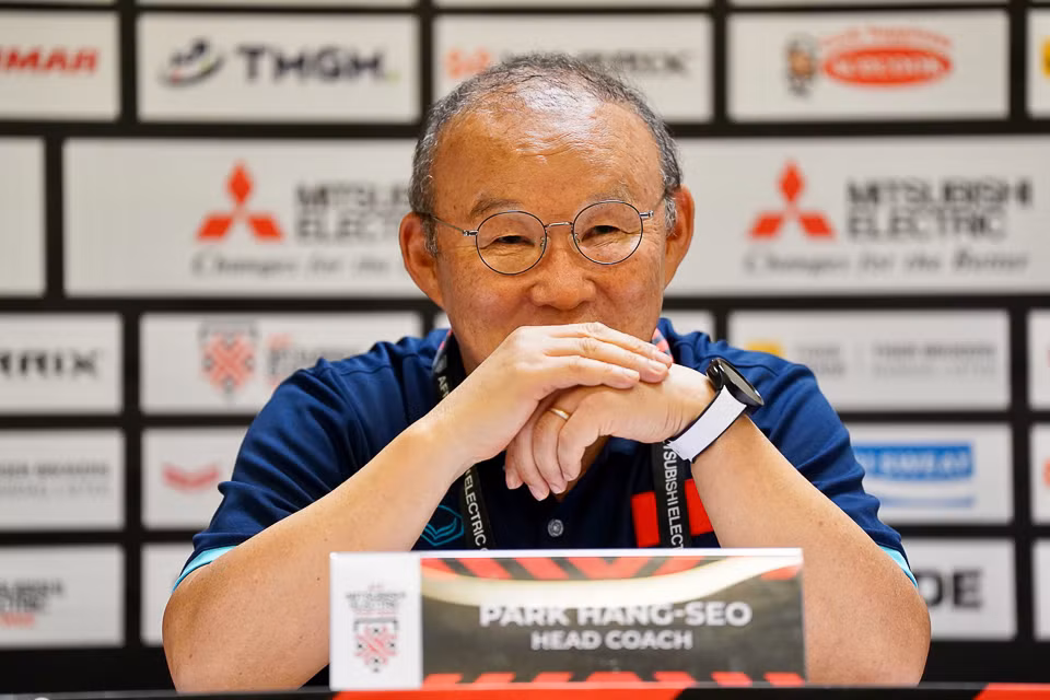 HLV Park Hang-seo tại buổi họp báo sau trận bán kết lượt đi gặp Indonesia, chiều 6/1. (Ảnh: VFF)