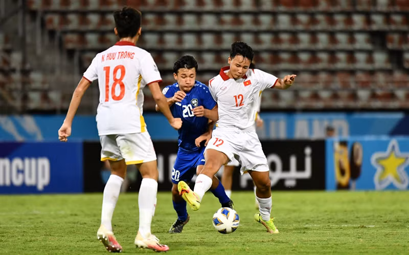 U17 Việt Nam thất bại trước U17 Uzbekistan. (Ảnh: AFC)