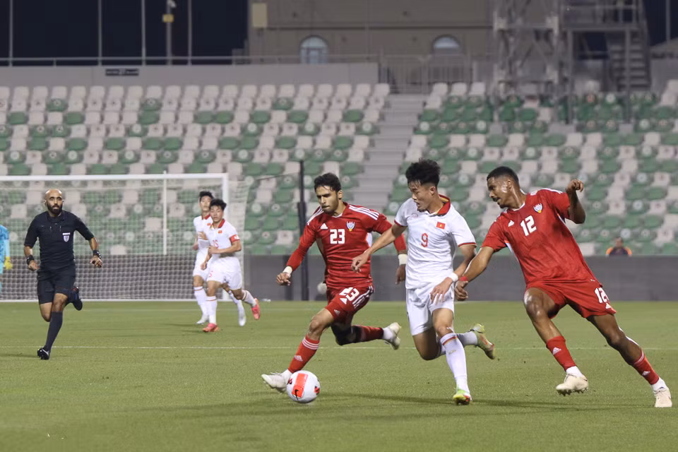 U23 Việt Nam thua U23 UAE với tỷ số 0-4. (Ảnh: VFF)