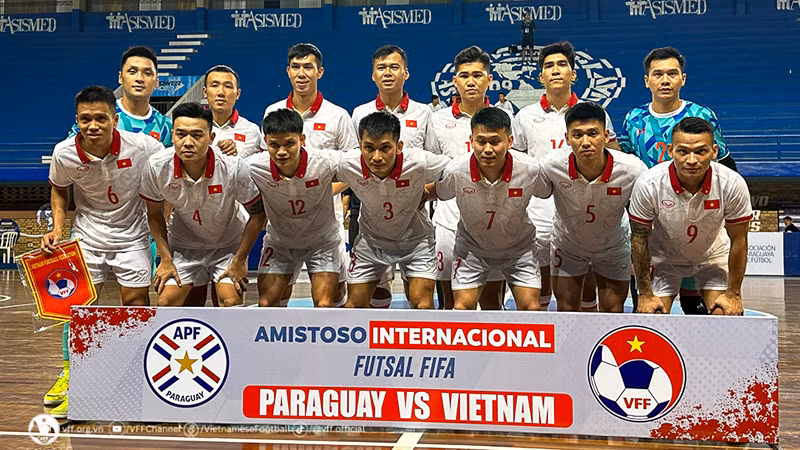 Các tuyển thủ futsal Việt Nam. (Ảnh: VFF)