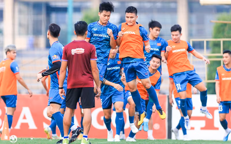 Đội tuyển Việt Nam khép lại đợt tập trung FIFA Days tháng 6/2023 bằng trận giao hữu với đội tuyển Syria tại sân vận động Thiên Trường, Nam Định. (Ảnh: VFF)