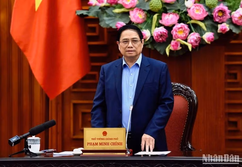 Thủ tướng Phạm Minh Chính dự và chủ trì hội nghị (Ảnh: TRẦN HẢI)