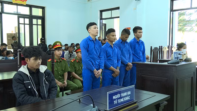 Các bị cáo tại phiên tòa.