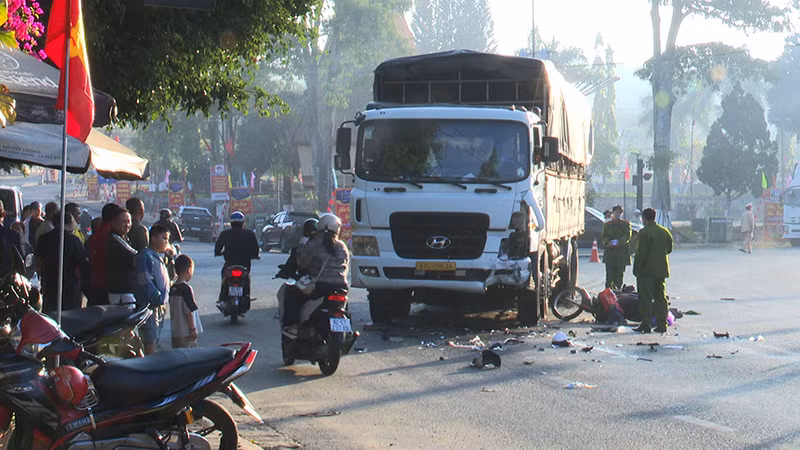 Hiện trường vụ tai nạn.