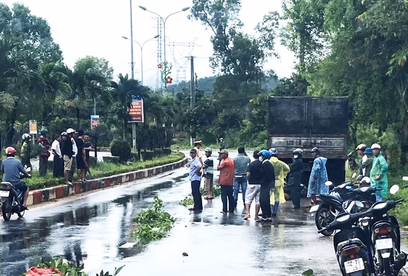 Hiện trường vụ tai nạn.