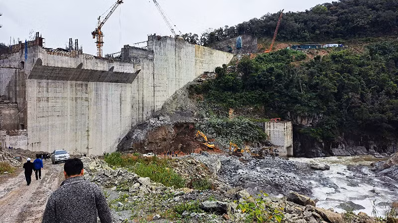 Hiện trường vụ tai nạn lao động.