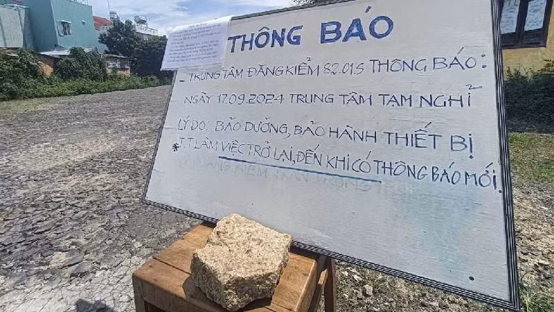 Thông báo ngừng hoạt động của Trung tâm đăng kiểm 82.01.S