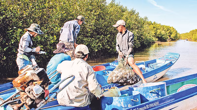 Sau khai thác, các sản phẩm chủ yếu là các loài thủy sản non được mua bán ngay trên các phương tiện đánh bắt.