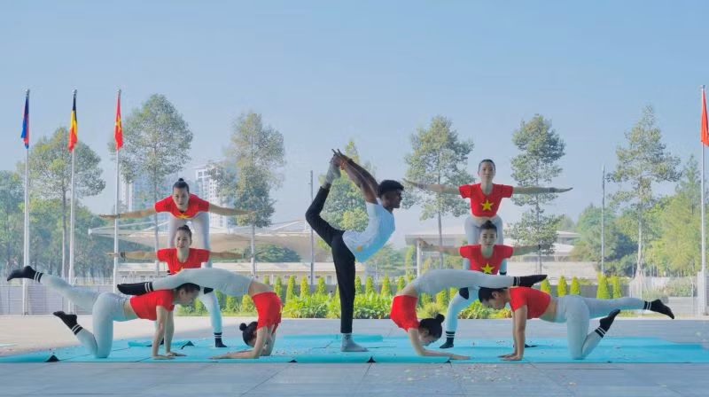 Một tiết mục Yoga trình diễn tại liên hoan.