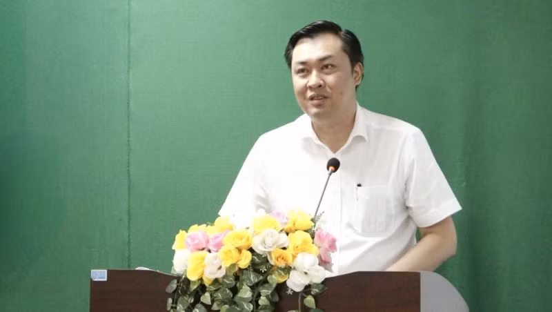 Phó Giám đốc Sở Văn hóa, Thể thao và Du lịch tỉnh Bình Dương Cao Văn Chóng phát biểu ý kiến tại buổi lễ.