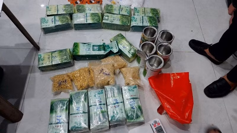 Các loại ma túy thu giữ từ đường dây.