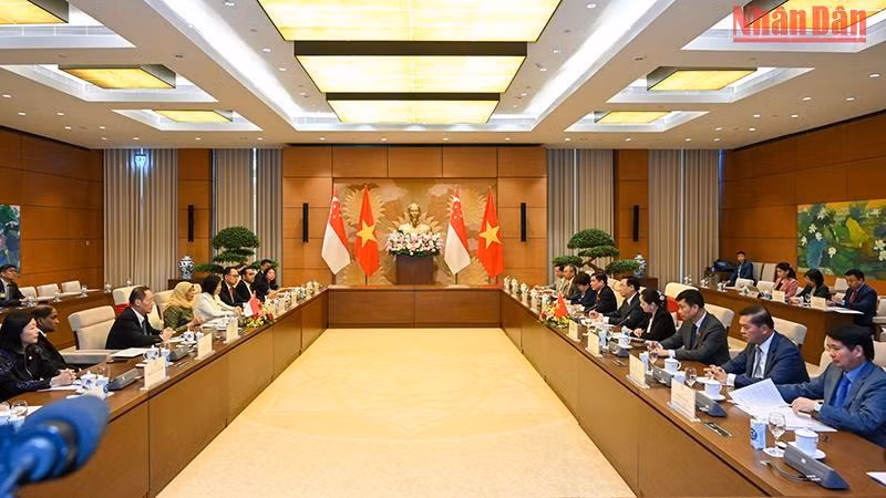 Quang cảnh buổi tiếp tại Nhà Quốc hội.