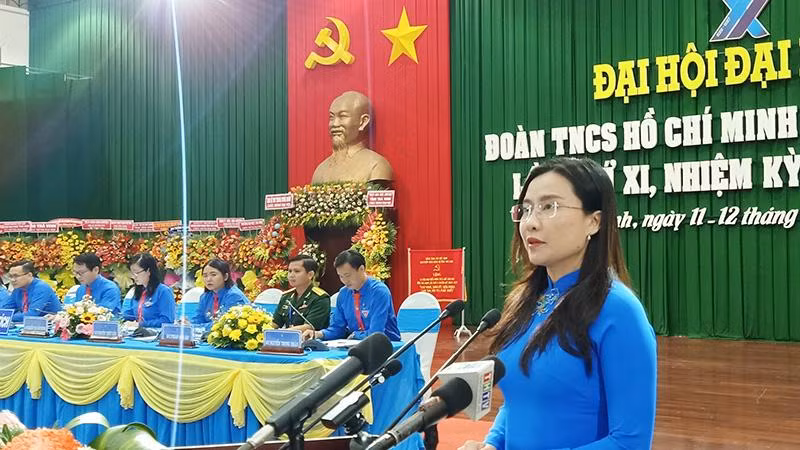 Bí thư Ban chấp hành Trung ương Đoàn, Chủ tịch Hội đồng Đội Trung ương Nguyễn Phạm Duy Trang phát biểu chỉ đạo tại đại hội.