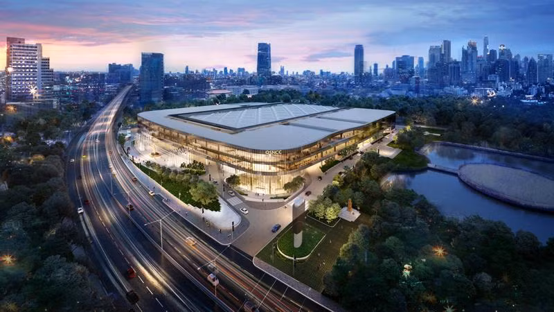 Trung tâm Hội nghị Quốc gia mang tên Queen Sirikit, nơi diễn ra Hội nghị Thượng đỉnh APEC 2022. (Ảnh: Bưu điện Bangkok)