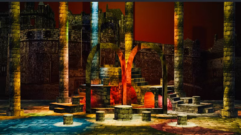 Một cảnh sân khấu của vở diễn.