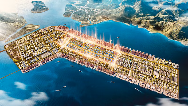 Phối cảnh Khu phi thuế quan Xuân Cầu đang được xây dựng tại Lạch Huyện (Hải Phòng).