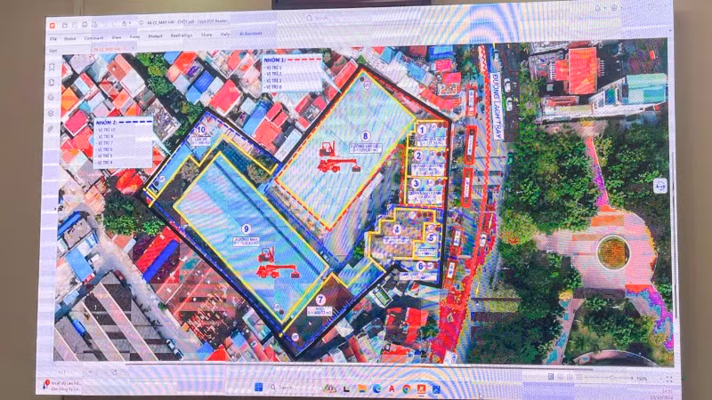 Sơ đồ khu đất sẽ cưỡng chế thu hồi vào ngày 31/10 tới.