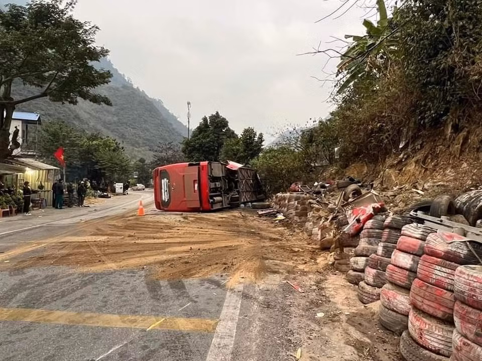 Hiện trường vụ tai nạn.