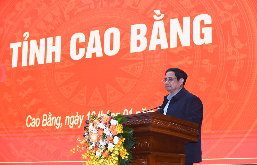 Thủ tướng Phạm Minh Chính phát biểu tại buổi làm việc. (Ảnh: TRẦN HẢI)