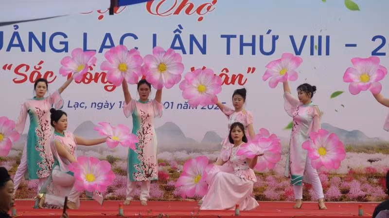 Khai mạc Hội chợ hoa đào xã Quảng Lạc, thành phố Lạng Sơn (Lạng Sơn) lần thứ 8.