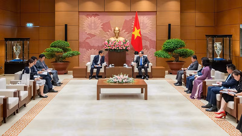 Quang cảnh buổi tiếp tại Nhà Quốc hội.